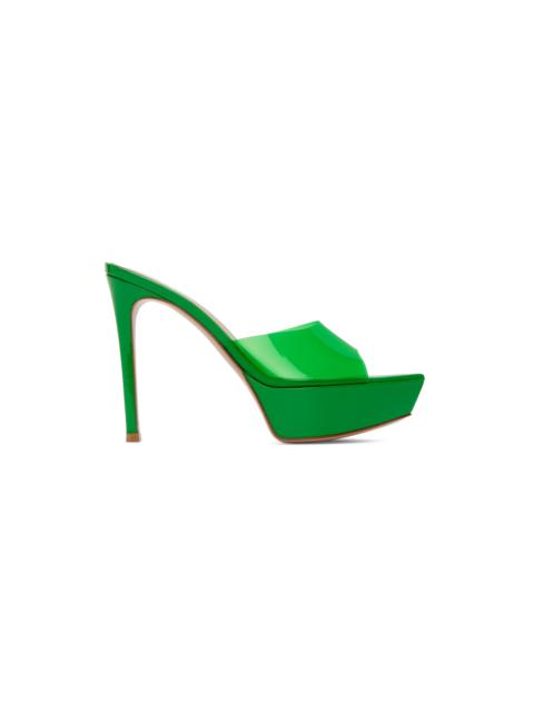 Gianvito Rossi Green Betty Heeled Platform Sandals