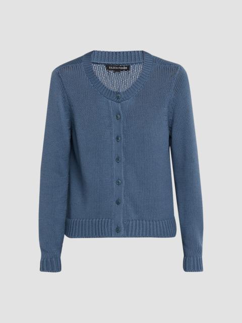 EILEEN FISHER Women's Cotton Jersey Cardigan - Blue