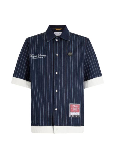 PHILIPP PLEIN pinstripe short-sleeve shirt