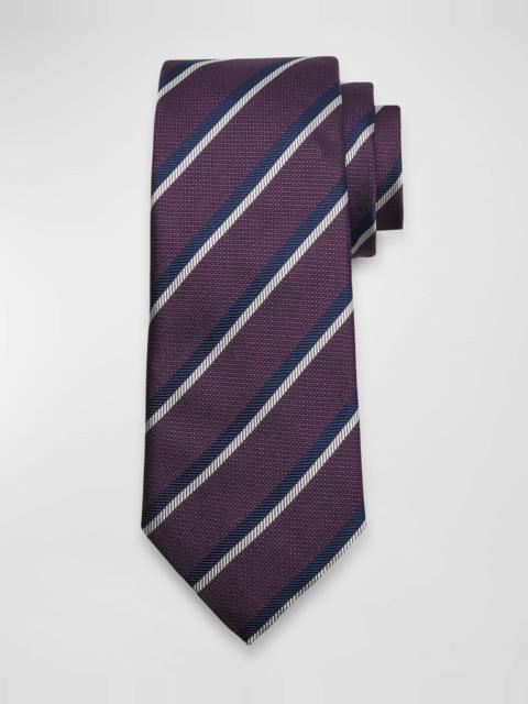 Men's Herringbone Stripe Silk Tie