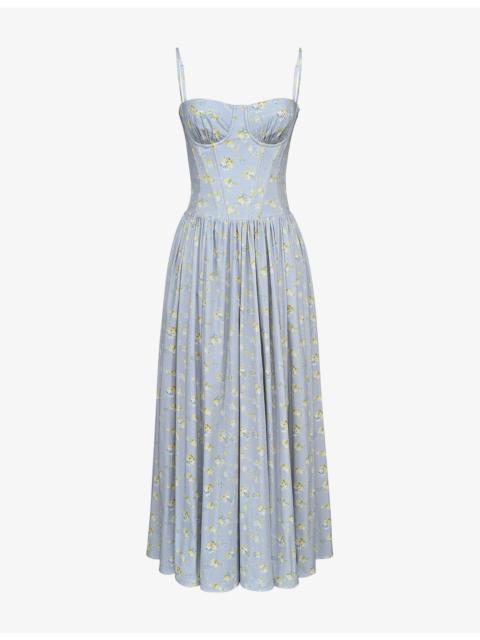 House of CB Rona Floral Cotton Midi Dress