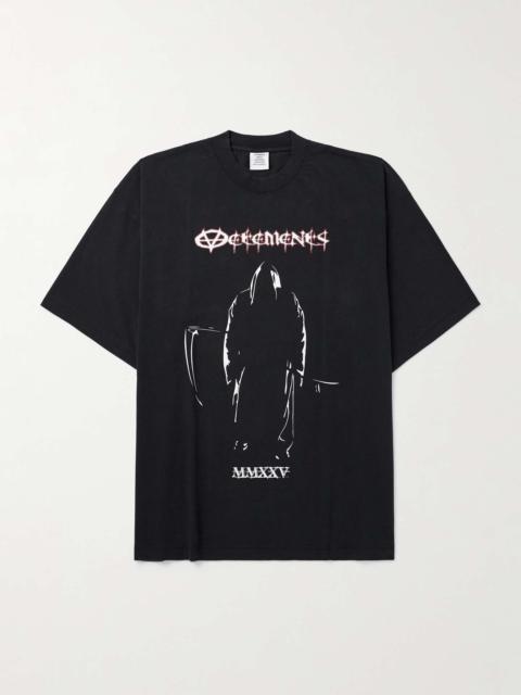 VETEMENTS Oversized Printed Cotton-Jersey T-Shirt