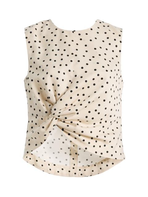 MATTHEW BRUCH Twist Polka-Dot Top black/white