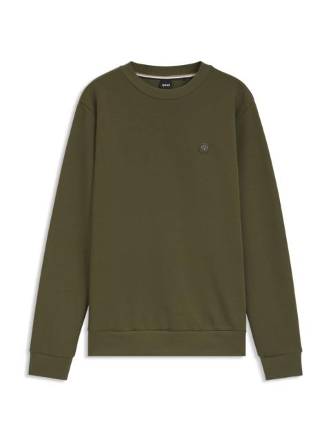 BOSS COTTON-BLEND SWEATSHIRT WITH DOUBLE B MONOGRAM