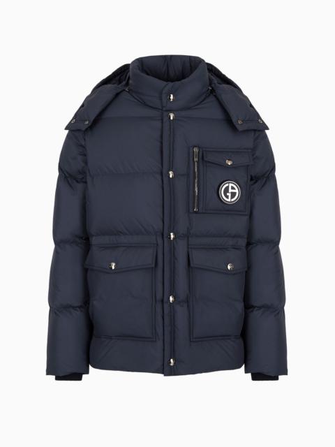 GIORGIO ARMANI Hooded bomber jacket with goose-down padding ASV