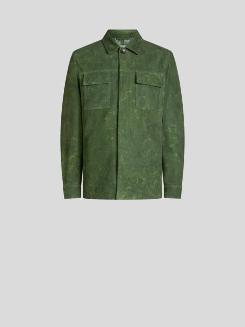 Etro SUEDE JACKET WITH FLORAL PAISLEY MOTIF