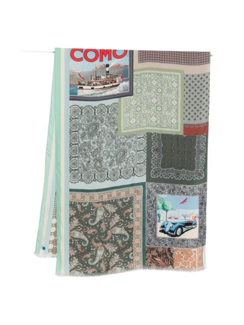 Pierre-Louis Mascia Lago di Como silk printed scarf