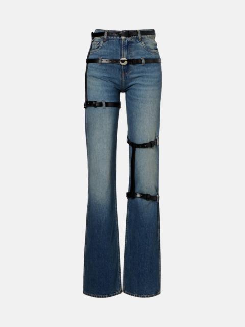 COPERNI Leather-trimmed straight jeans