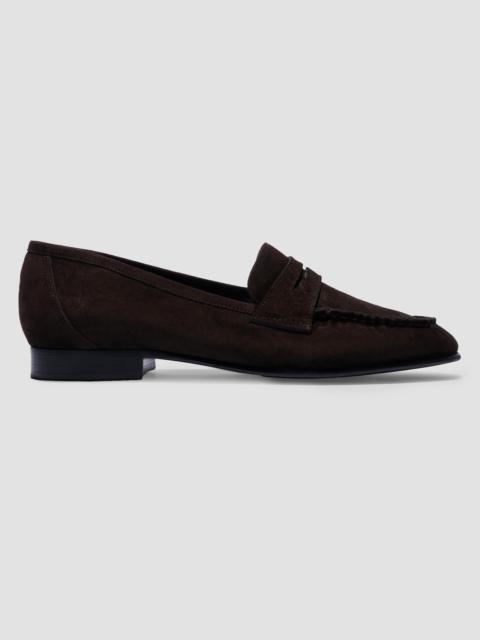 Aeyde Women's Aldous 40MM Suede Penny Loafers - Moka