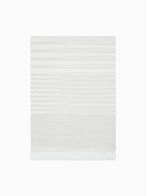 GIORGIO ARMANI JACQUARD STRIPED LINEN AND COTTON STOLE