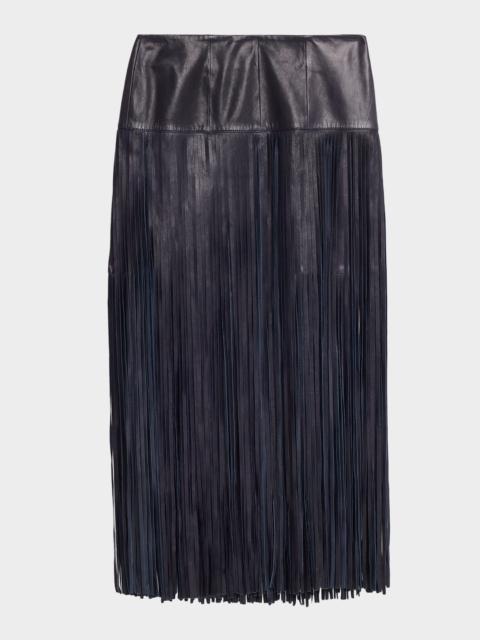 TWP Tangled Up Fringe Leather Skirt