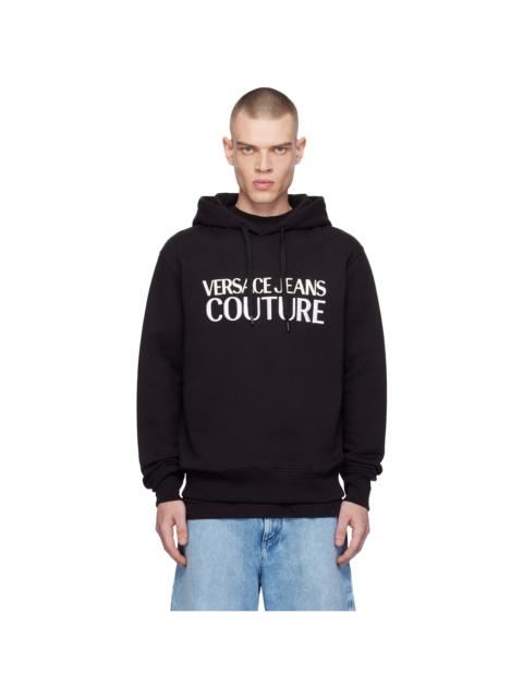 VERSACE JEANS COUTURE Black Screen-Printed Hoodie
