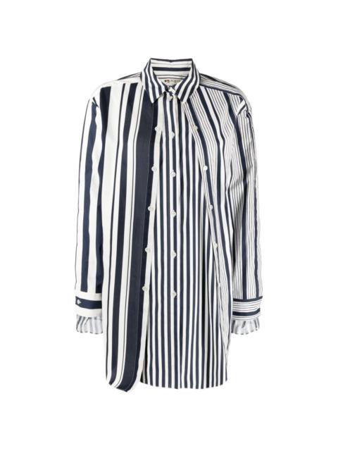 double-layer stripe-pattern shirt