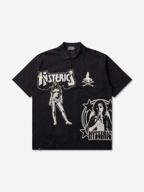 Hysteric Glamour Men's Metal Guid Polo Shirt Black