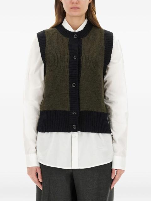 MARGARET HOWELL buttoned sleeveless cardigan