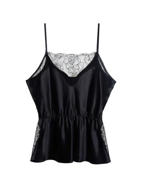Fleur du Mal Satin Rose Lace Cami