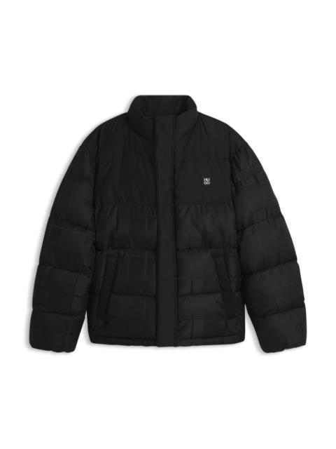 HUGO WATER-REPELLENT PUFFER JACKET WITH JACQUARD CHECK PATTERN