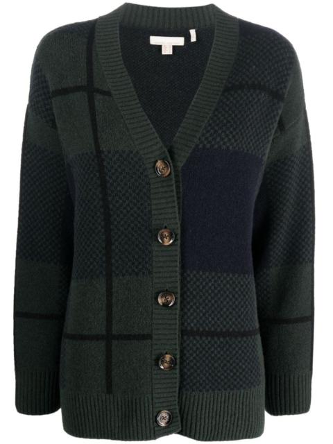 Barbour Marie checked V-neck cardigan