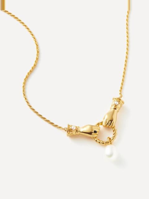 MISSOMA 18ct Gold-Plated Vermeil Silver Harris Reed In Good Hands Drop Pendant Necklace