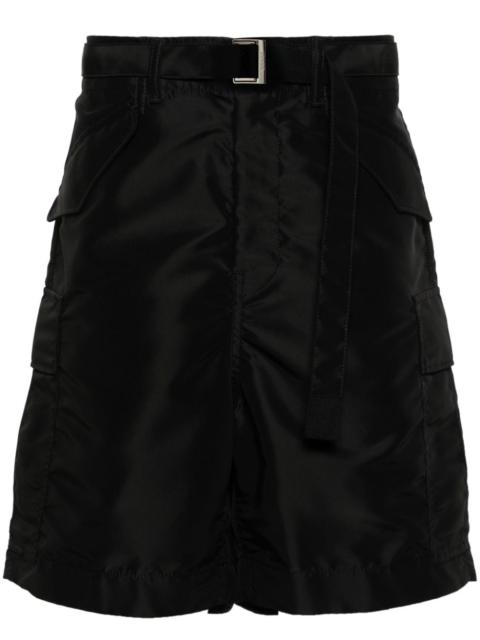 sacai belted cargo shorts