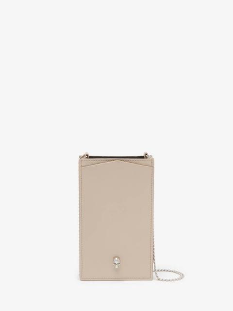 Alexander McQueen Women's Skull Phone Case With Chain in Camel