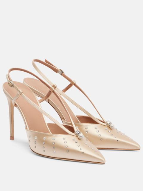 MALONE SOULIERS Moore 90 satin slingback pumps