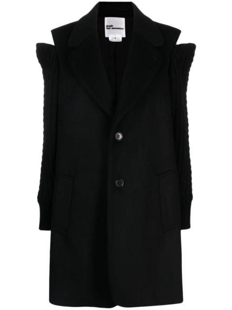 Noir Kei Ninomiya cold-shoulder single-breasted coat