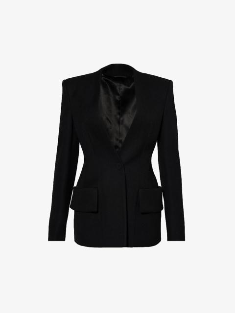 Givenchy Padded-shoulder slim-fit wool jacket