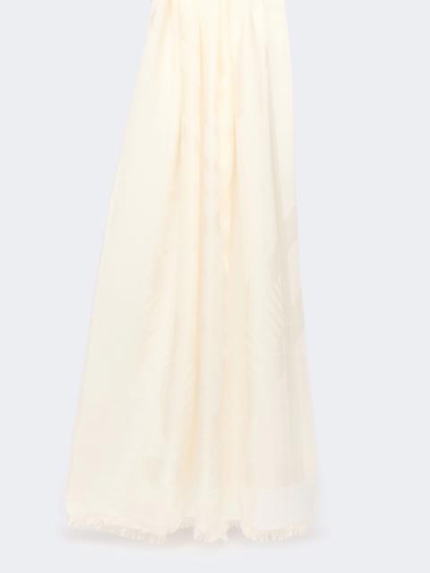 WEEKEND Max Mara TIRSI Jacquard wool and modal stole - WHITE