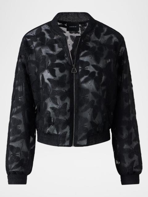 AKRIS Exclusive Butterfly Embroidered Bomber Jacket