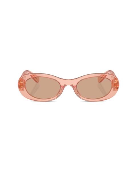 Miu Miu logo-lettering oval-frame sunglasses
