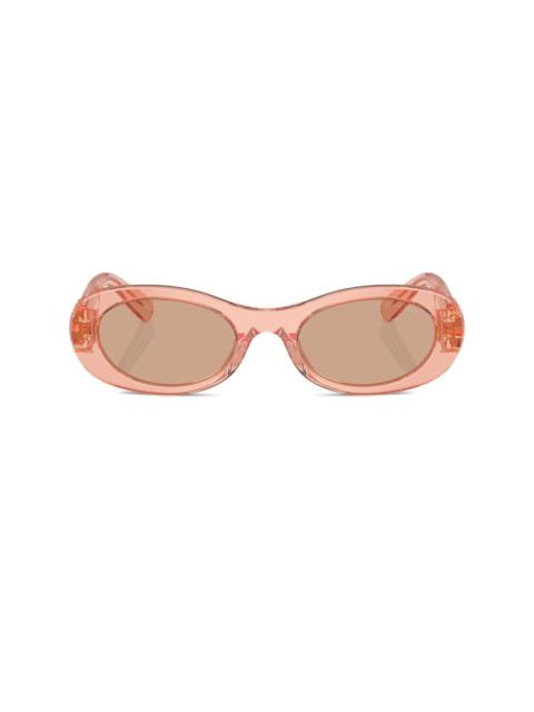 logo-lettering oval-frame sunglasses