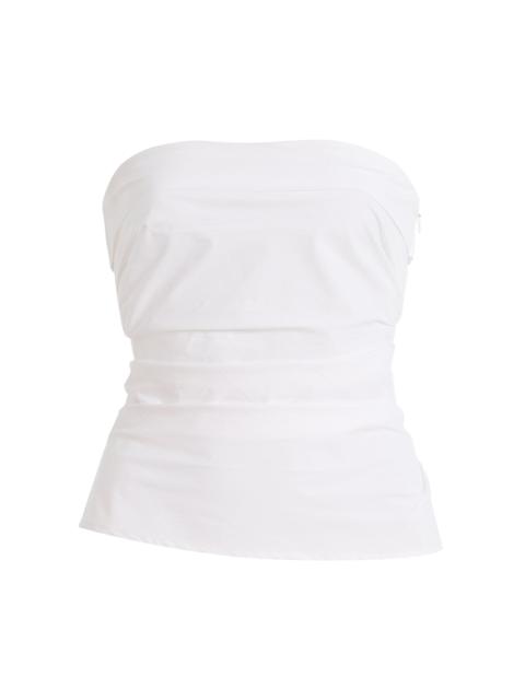 Proenza Schouler Maisy Strapless Poplin Top white