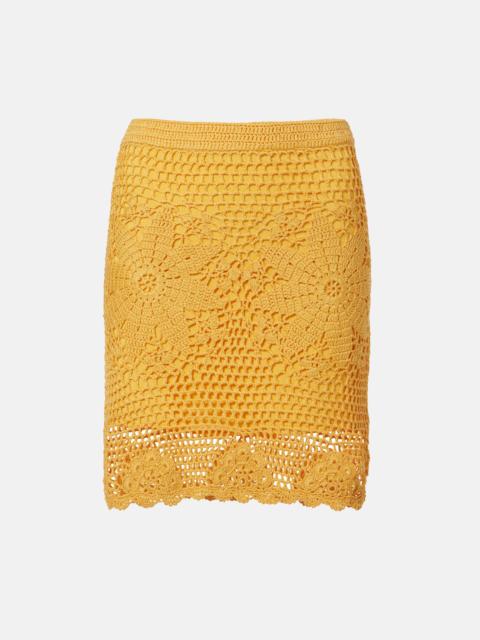 SIMKHAI Agnes floral crochet cotton miniskirt