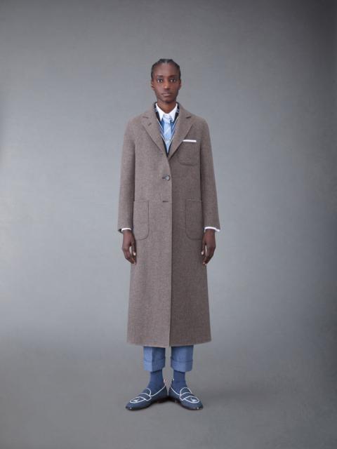 Thom Browne Double Face Melton Whale Elbow Patch Elongated Sack Overcoat
