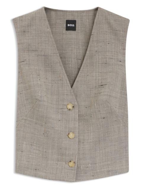 BOSS CROPPED WAISTCOAT IN A WOOL BLEND