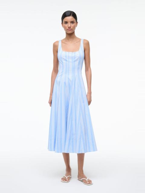 STAUD STAUD WELLS DRESS VENTURA STRIPE