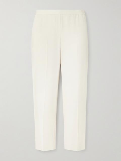Theory Treeca Cropped Plissé-crepe Straight-leg Pants