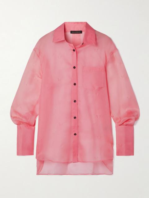 KIKI DE MONTPARNASSE Laser-cut silk-organza shirt Bubblegum