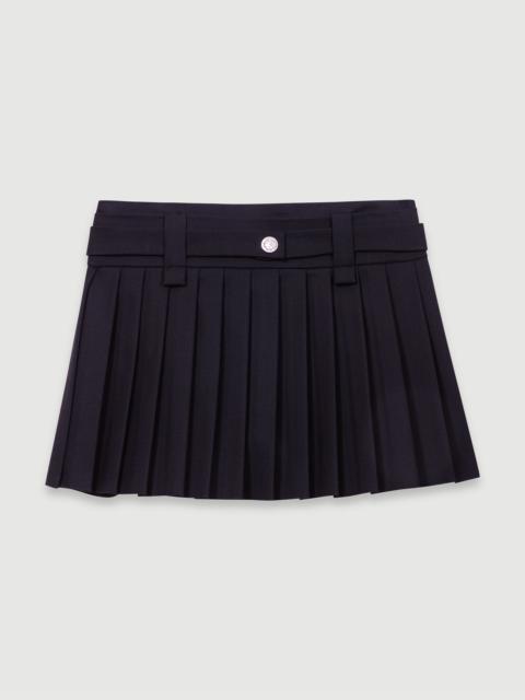 maje Short pleated skirt