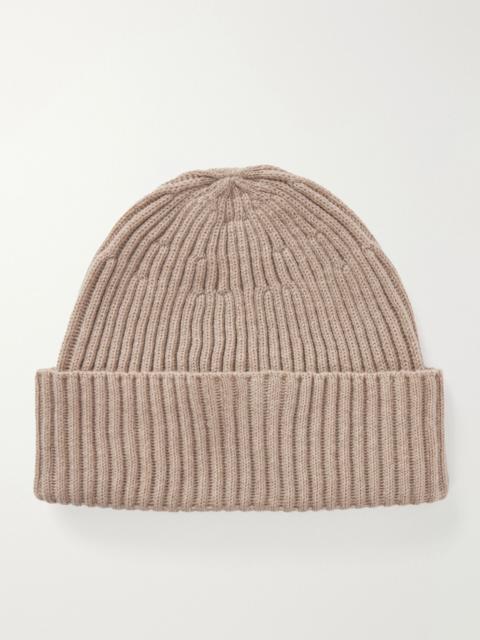 Brunello Cucinelli Ribbed Cashmere Beanie Brown