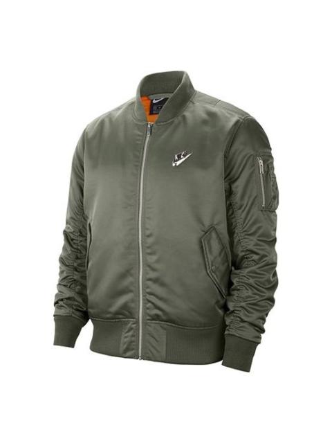 Nike Nike Nsw Punk 3D 로고 aviator 재킷 미국 에디션 회색 녹색 CZ1670-380