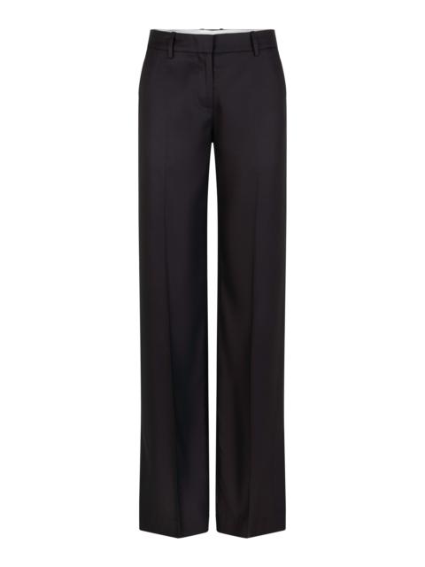 HEIRLOME Petula Mid-Rise Straight-Leg Silk Trouser black