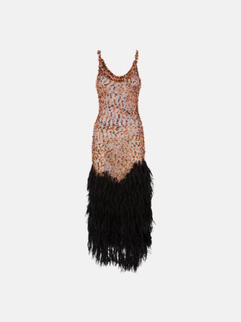 THE ATTICO MULTICOLOR MIDI DRESS