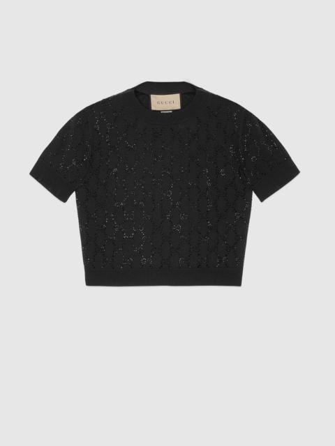 GUCCI Fine wool GG crystal top