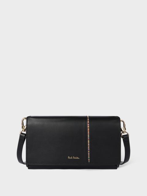 Paul Smith Women's Black Leather 'Signature Stripe' Phone Bag