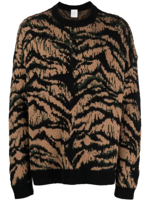 Roberto Cavalli tiger-print virgin wool sweatshirt