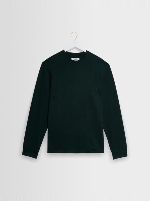 Wax London Hayden - Dark Green Emorised Cotton Long-Sleeve T-Shirt
