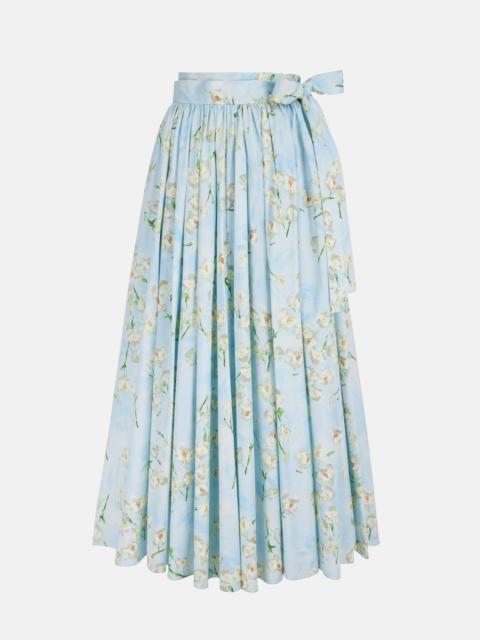 EMILIA WICKSTEAD Evelyna Skirt with Little Lillie's on Blue Cotton