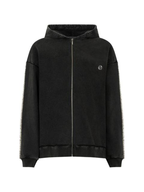 PHILIPP PLEIN strass zip hoodie